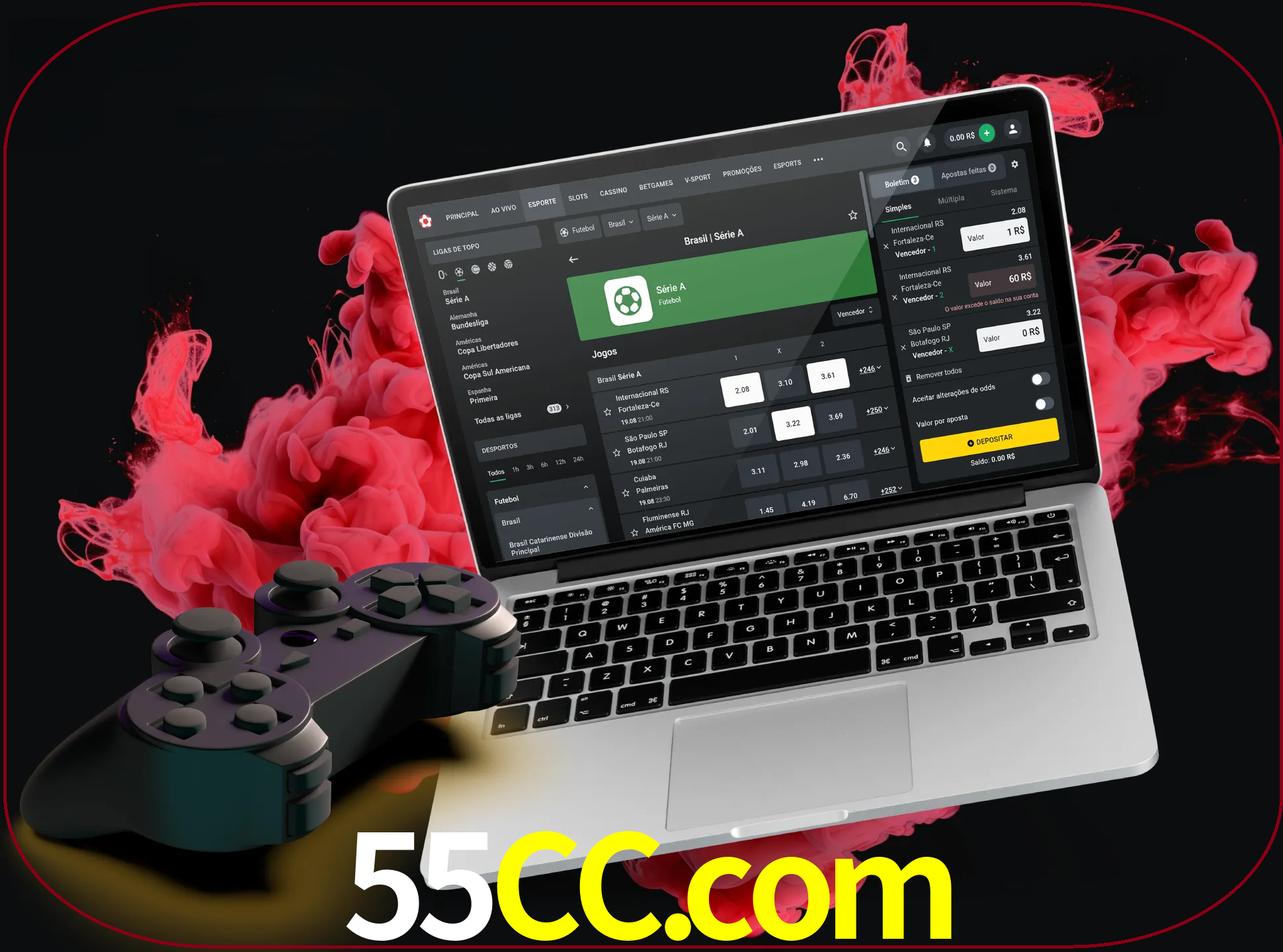 Visite a secção especial de jogos de vídeo em 55cc para descobrir em que jogos pode apostar e ganhar muito dinheiro.