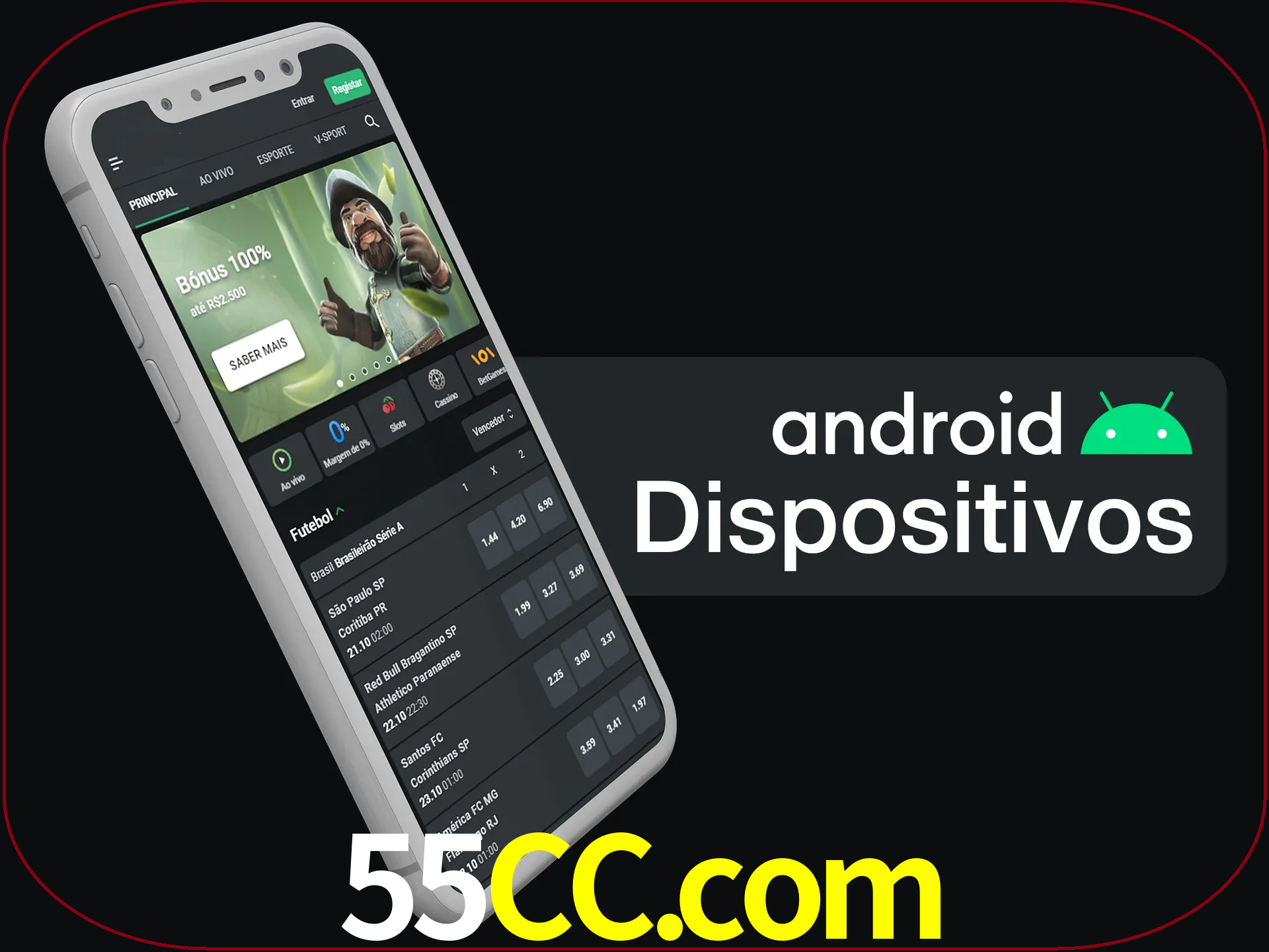 O aplicativo suporta a maioria de todos os dispositivos Android.