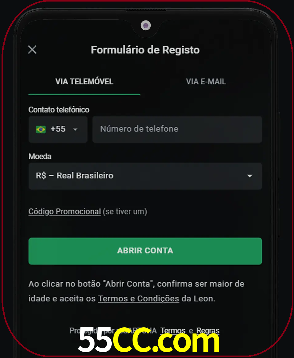 Abra o aplicativo e inicie o processo de registro.